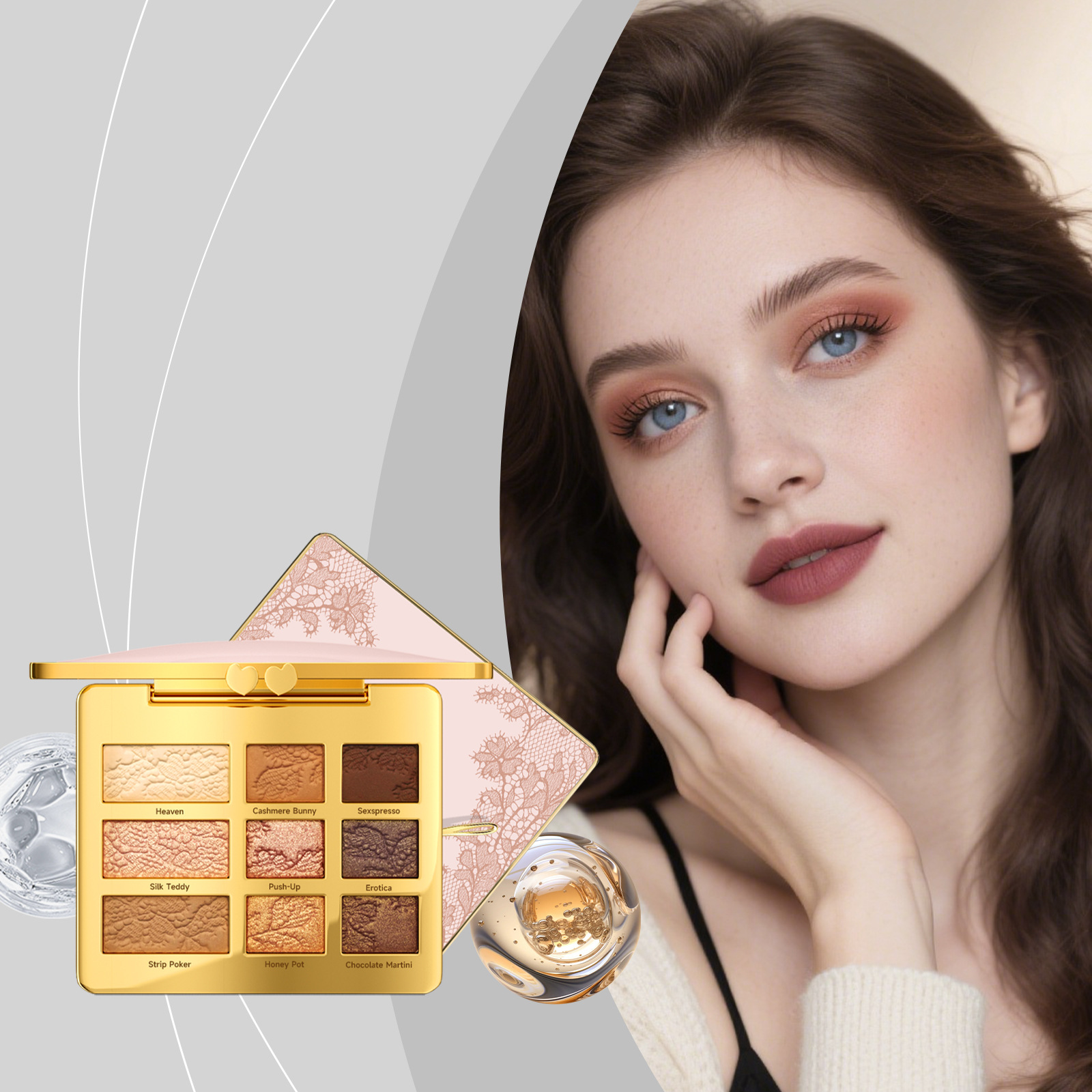 9-Color Eyeshadow Palette, Multi-Purpose 9-Color Eyeshadow Makeup, Daily Portable Eye Makeup for Parties and Gatherings