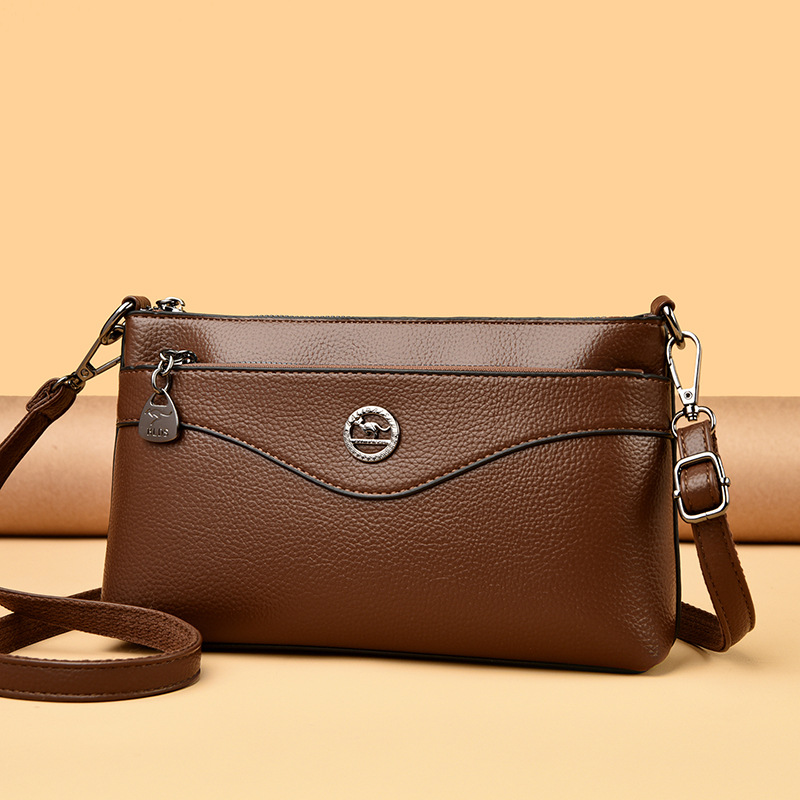 Women's Soft Leather Crossbody Bag, Large Capacity Shoulder Bag, Versatile Commuter Casual Handbag For Middle-Aged Women - Thumbnail 3