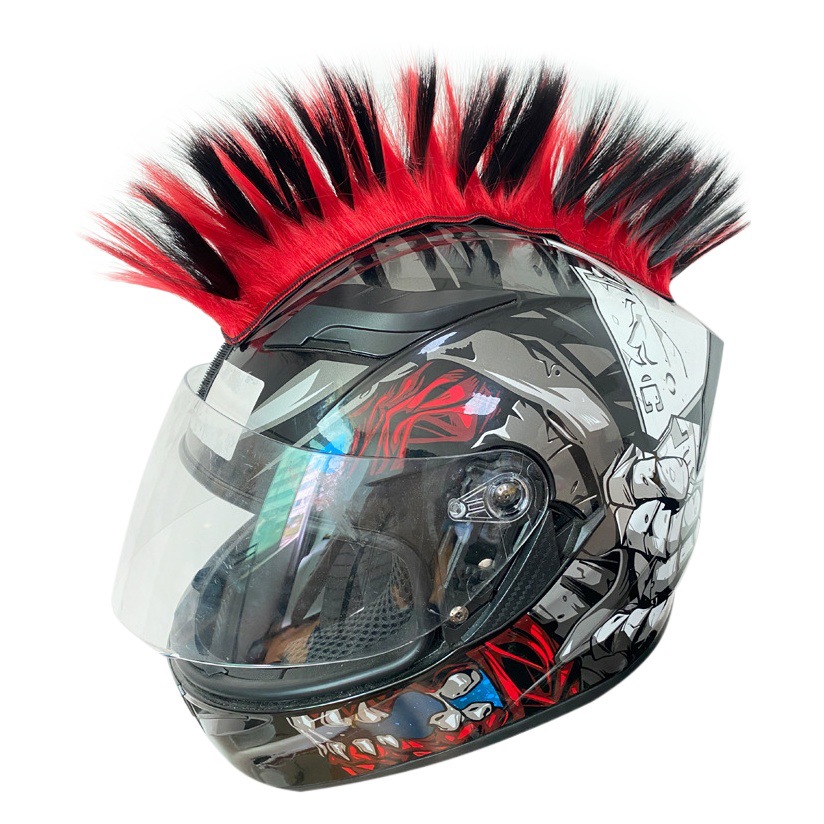 Motorcycle Helmet Decoration Wig European and American Style Male and Female Knight Style Crown Head Wig Velcro