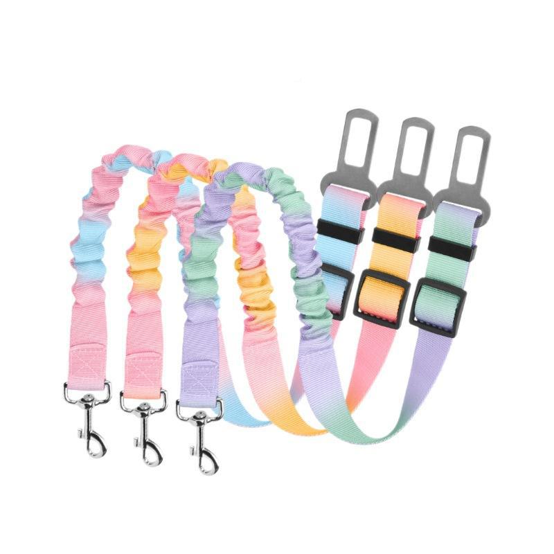 Cinturón de tracción elástico telescópico montado en vehículo para mascotas, cinturón de tracción para automóviles, cuerda de seguridad fija para perros y perros para evitar mordidas