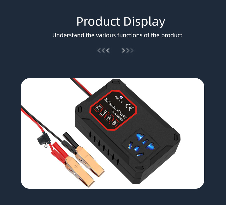 Car and Truck 12V/24V to 220V Multifunctional Car Inverter Converter Mobile Phone Socket Charger