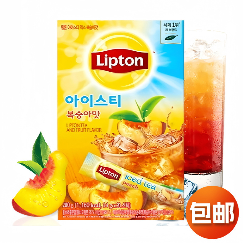 South Korea imported peach lemon ice black tea 280g instant tea powder solid drink instant drink