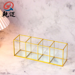 Four-Compartment Glass Copper Strip Storage Box