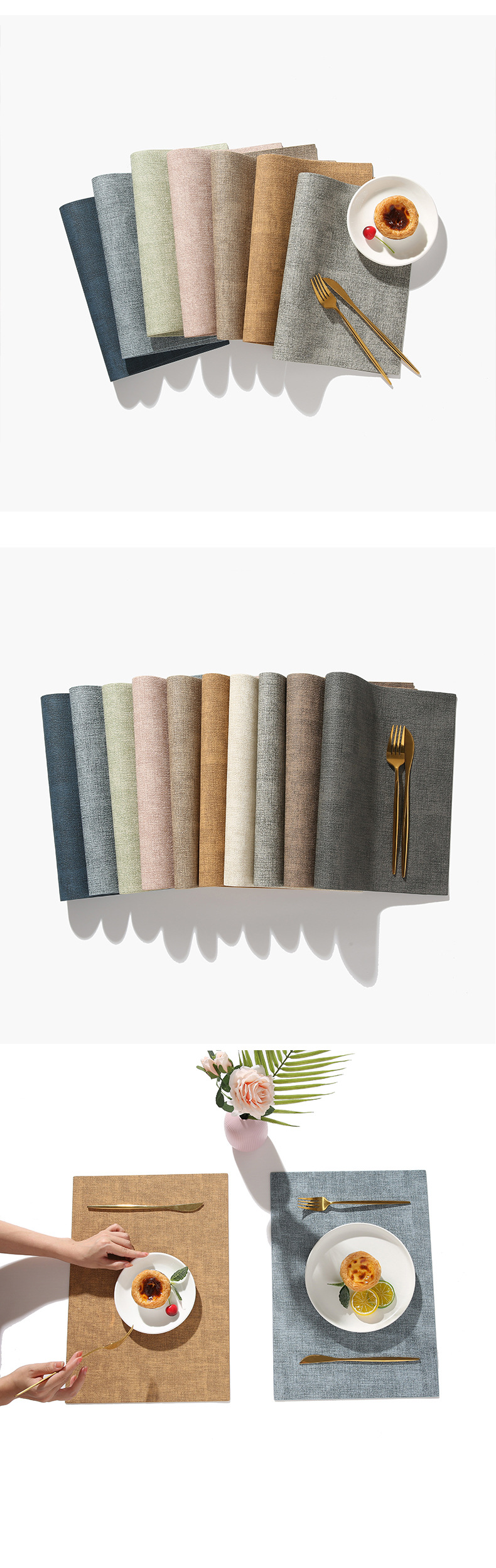 Nordic INS Textured Square Leather Placemat Double-Sided Home Hotel Western Dining Waterproof Heat Insulation Mat_voghion.com