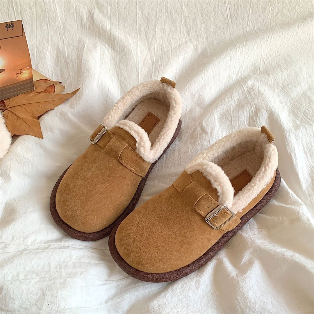 Bocken con una base suave de terciopelo de invierno retro calentamiento de los zapatos de algodón Bocken zapatos de comercio exterior al aire libre cómodos y resistentes al desgaste