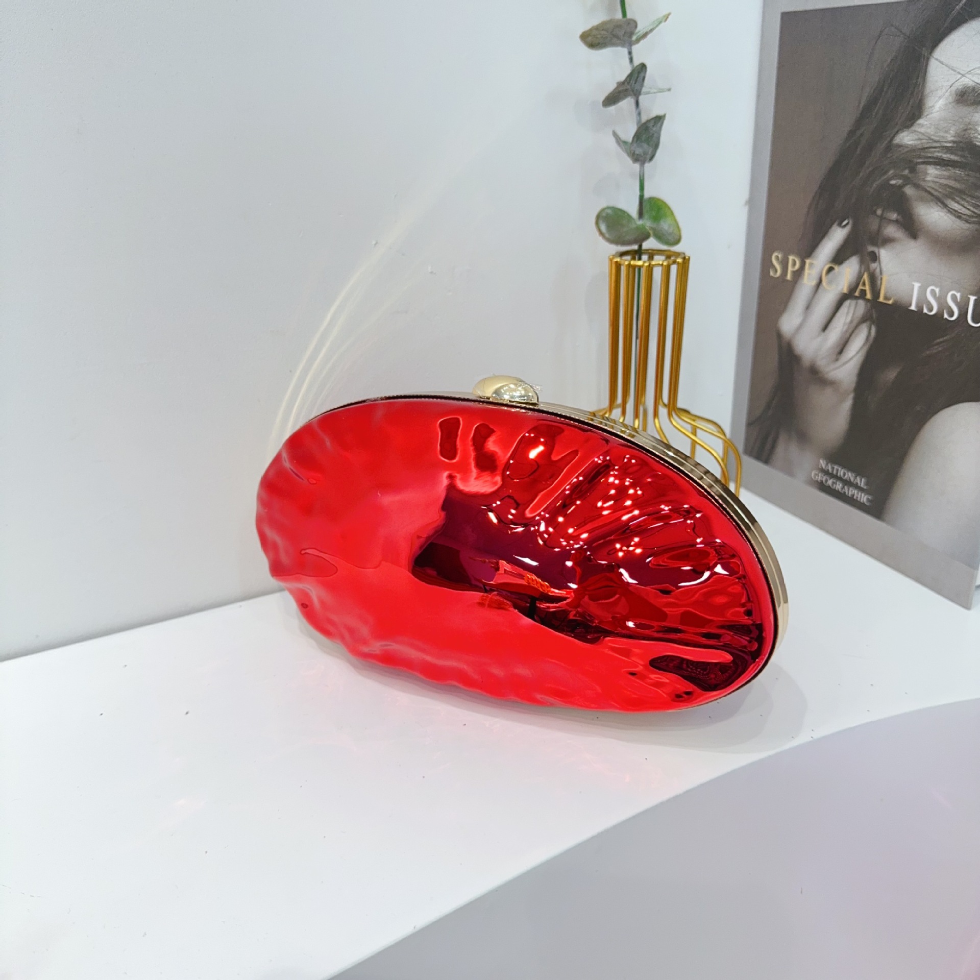 Bolsas de cena transfronterizas bolsas de mano de dama bolsas de bloqueo de mármol bolsas de acrílico bolsas de cadena huevo de ganso bolsas de cena