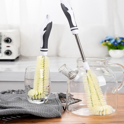 Cup Brush right angle Bend Long handle Brachypodium brush Water cup glass new pattern Cleaning brush Feeding bottle clean