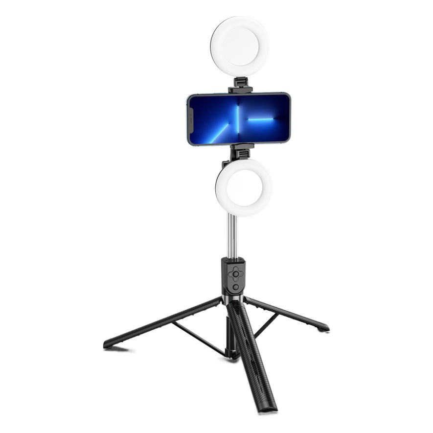 Barra para selfies telescópica Z6D transfronteriza, control remoto Bluetooth, trípode de piso de acero inoxidable, barra para selfies tres en uno para teléfono móvil