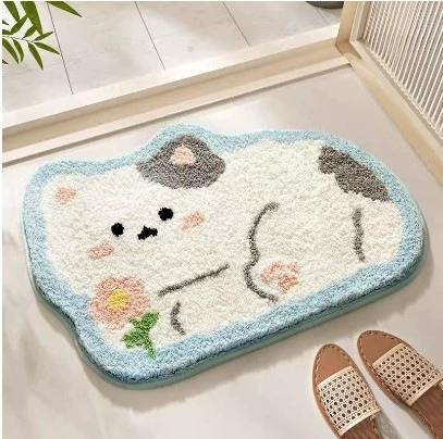 Искусственный мех коврик для пола, нескользящий, водопоглощающий, 40×60–80×120 см, милые цветочные и звериные принты