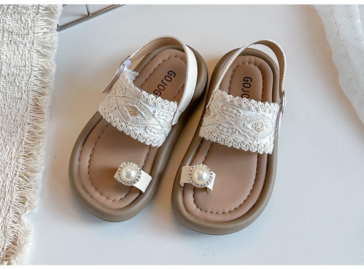 Meisjes sandalen met parels en antislipzool voor de zomer_voghion.com