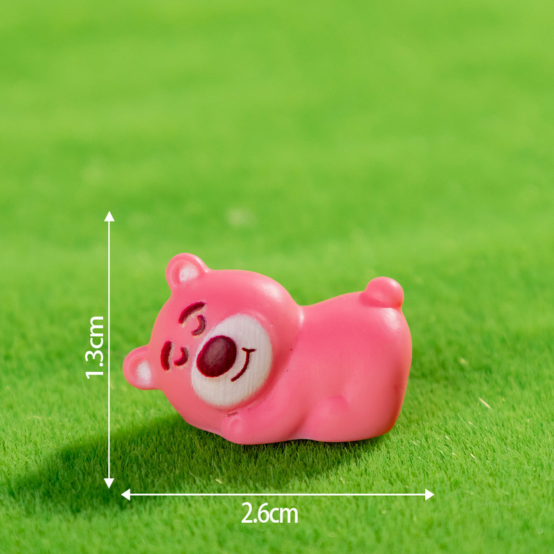 クリエイティブイチゴクマ樹脂クラフト装飾装飾品 diy ソリッドカラーかわいいかわいい手作り小動物装飾品|undefined