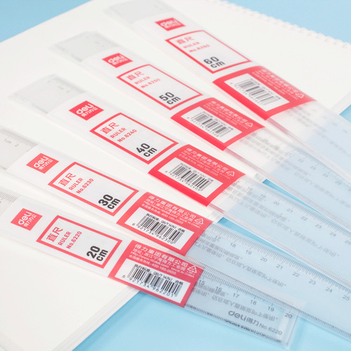 Effective office ruler plastic with wavy line ruler drawing measurement transparent 20cm30cm primary school student stationery