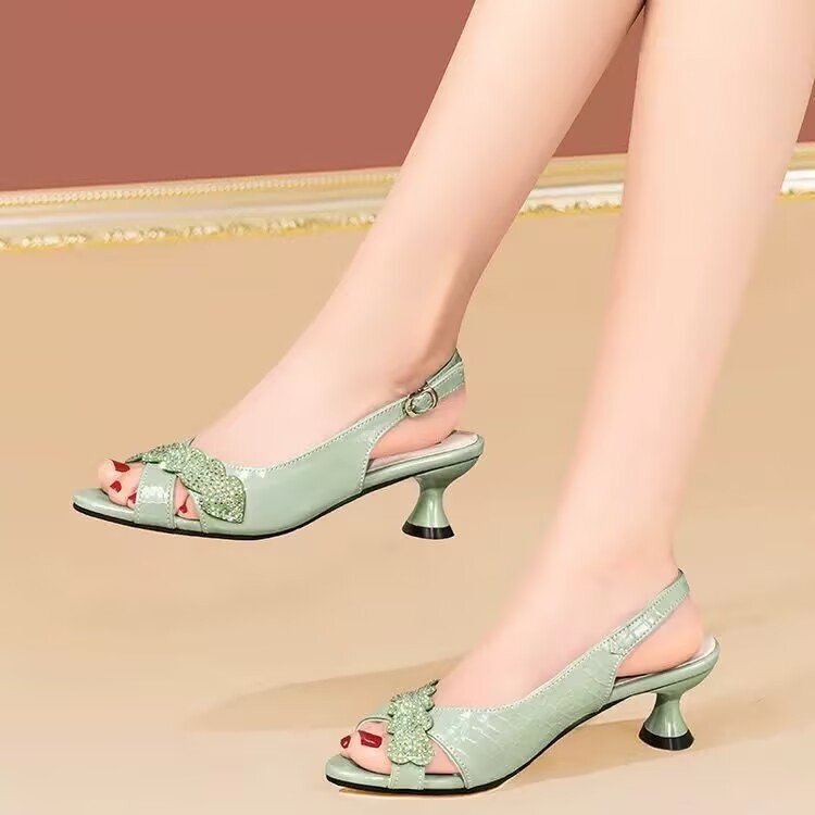 New Chinese-Style Summer Women's Sandals, Popular French-Style High Heels, Sexy and Elegant, New Open-Toe High Heels for Women