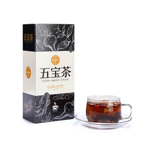 Ginseng Five Treasures Tea Male Kidney Tea Factory Direct Sales Independent Packaging Huang Jing Goji Berry Tea Dropshipping Men's Tea Five Treasures Tea