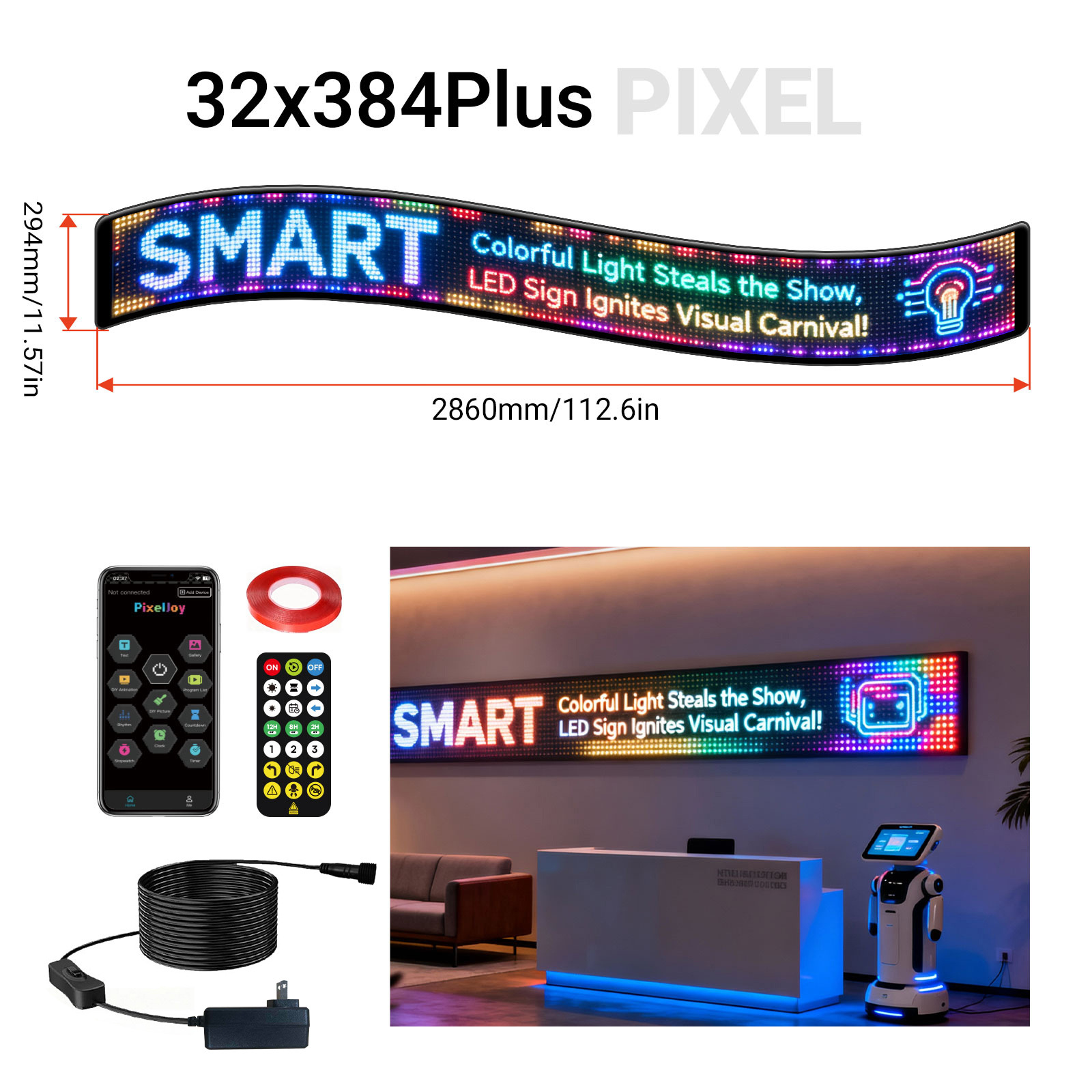 LED vehículo flexible pantalla de control remoto Bluetooth APP pantalla de publicidad inteligente Ojos del diablo pantalla de pantalla fábrica al por mayor