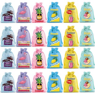 Cross-Border Summer Beach Wedding Party Small Cloth Bag Gift Bag Linen Bag Drawstring Drawstring Packaging Bag