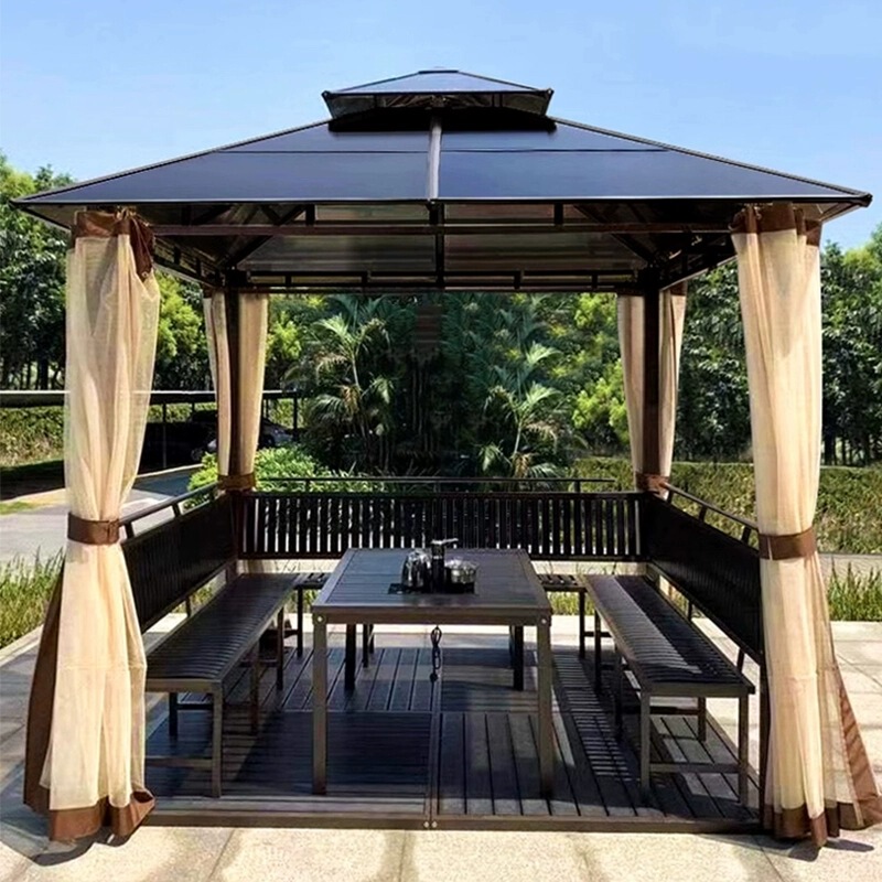 Pavilion Rain-proof Aluminum Alloy Garden Beach Tent Gazebo Outdoor Awning Courtyard Villa Garden View Pavilion Rain-proof Aluminum Alloy Garden Beach Tent Gazebo Outdoor Awning Courtyard Villa Garden View