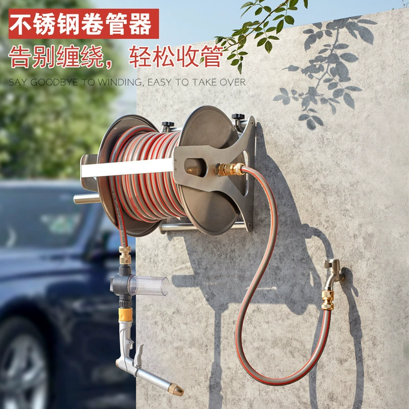 [Множественный выбор] Бытовая катушка для шланга для автомойки, стеллаж для хранения водяного пистолета, лоток для катушки для шланга, стойка для намотки шланга