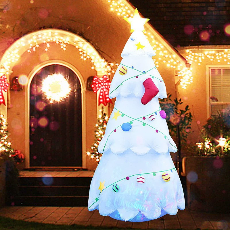 Трансграничные поставки Рождественская надувная рождественская елка светодиодная светящаяся снег белый снеговик внутренний и наружный двор украшения