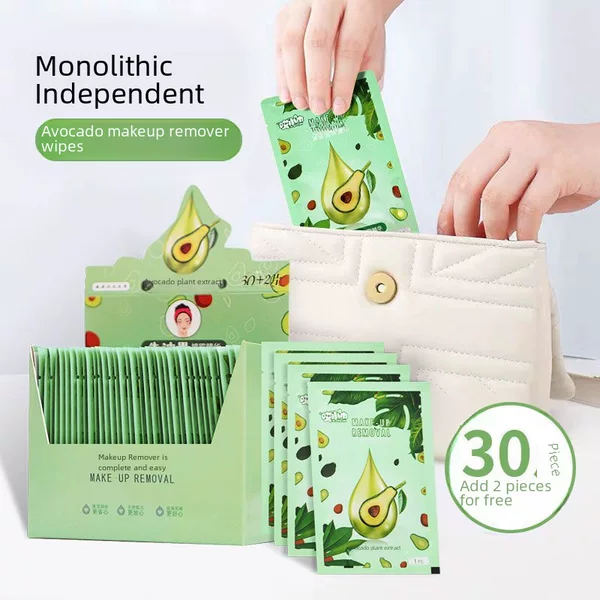 Avocado Makeup Remover Wipes Monolithic Internet Celebrity Makeup Remover Wipes Cleaning Wipes Avocado Plant Essence Independent Wipes