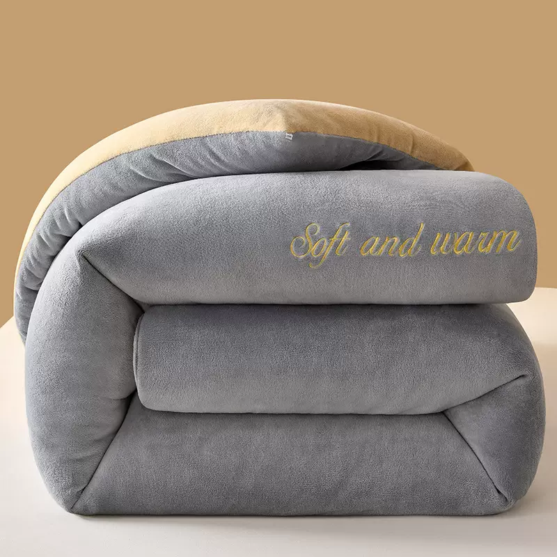 2025新款双面加厚牛奶绒刺绣冬被被子家用被芯学生宿舍保暖被芯