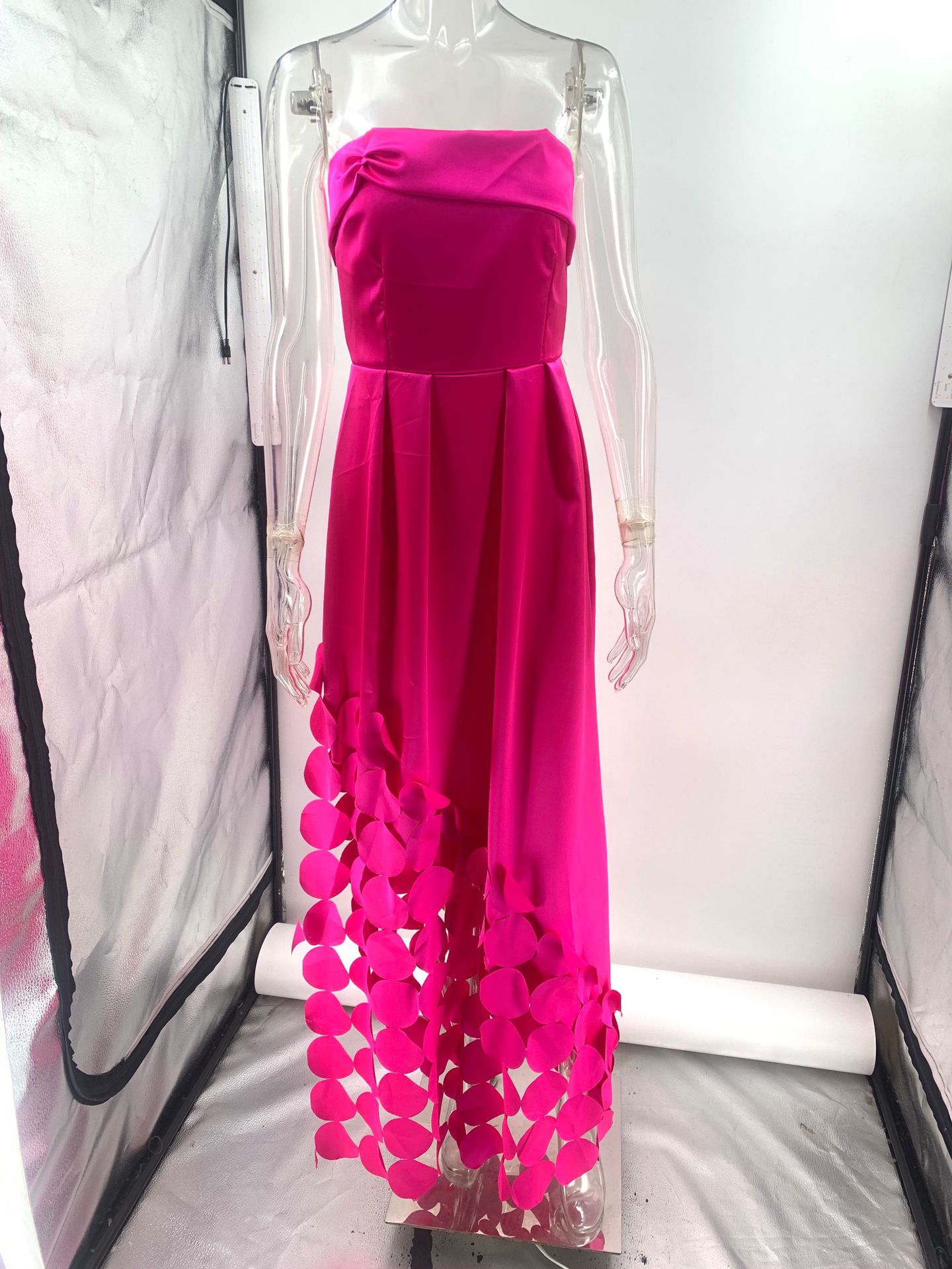Spring, Autumn Season Wholesale Women's Elegant Sexy Solid Color Banquet Cocktail Party Strapless Sleeveless Party Dress