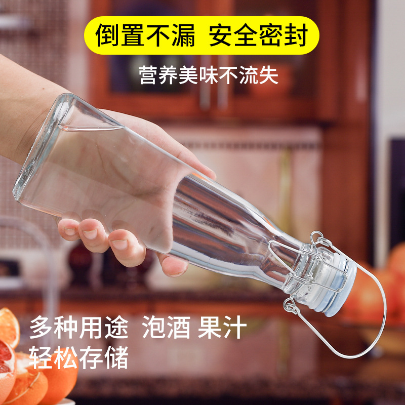 手提杨梅酒瓶果酒水果自酿空瓶带盖密封罐食品级泡酒专用玻璃酒瓶
