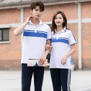 Spring and summer new high school uniforms high school students short-sleeved uniforms junior high school graduation class uniforms sports primary school uniforms