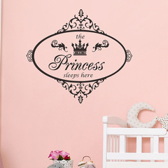 外貿英文princessK女孩臥室家居裝飾牆貼貼紙貼畫自粘批發跨境
