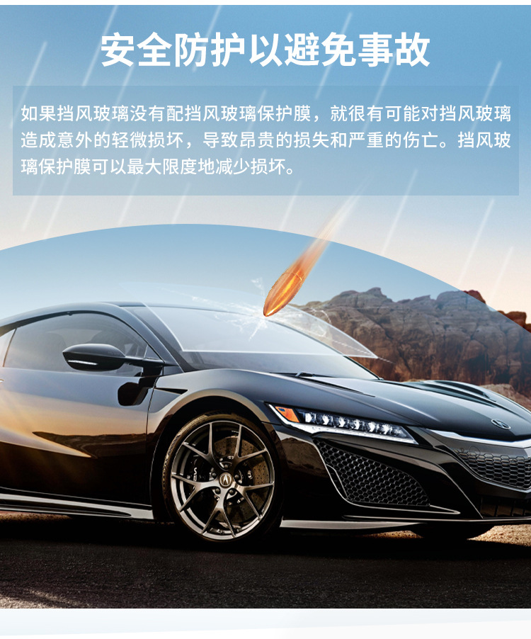 Car Exterior Glass Protective Film Kpu Hydrophobic 7Mil Glass Shield Armor Blocking Uv Windshield Film