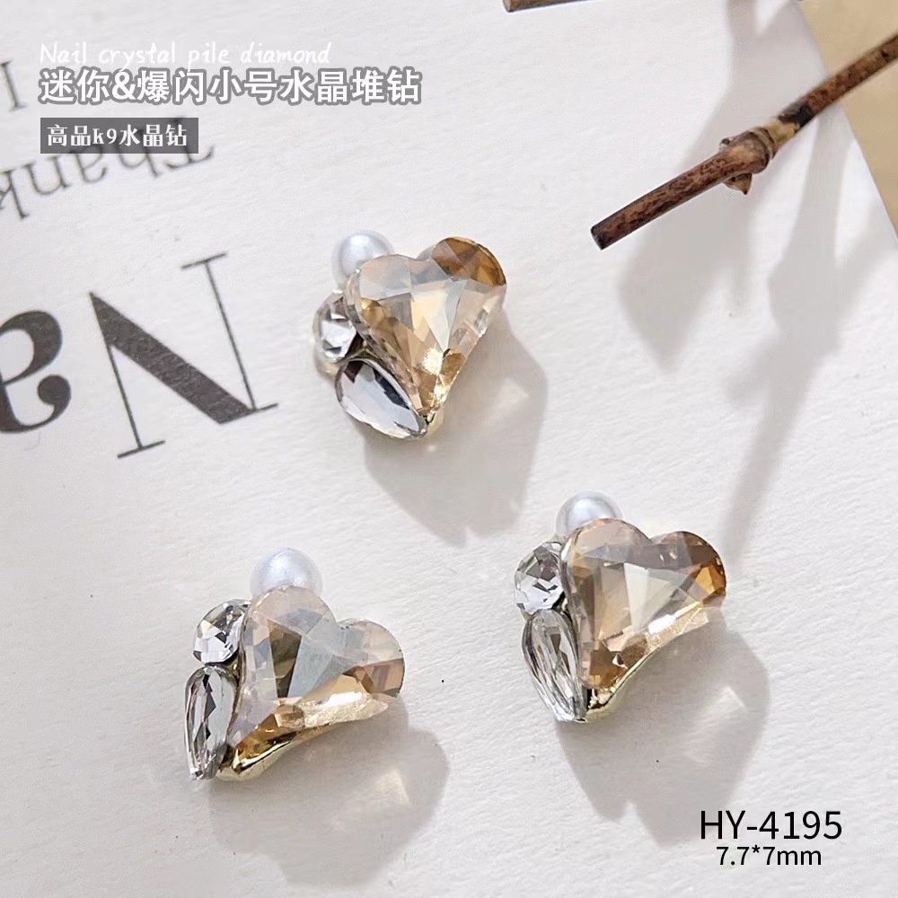 Z190-완성된 다이아몬드-샴페인 비어진 하트