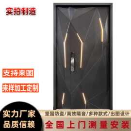 兰博款铝板精雕铸铝别墅大门时尚经典装甲入户防盗门自建房大门