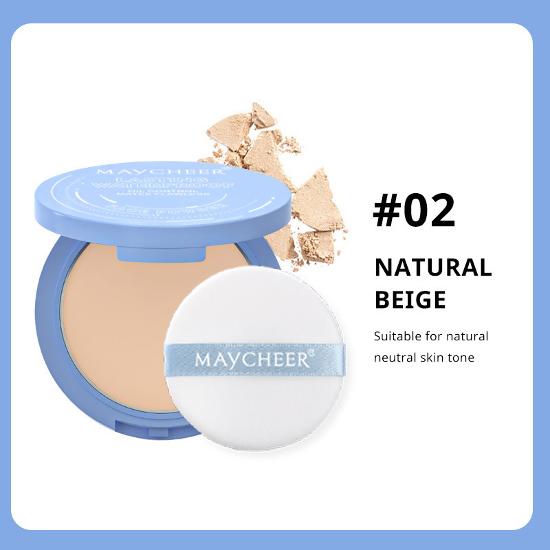 美茜児MAYCHEER越境爆金柔順霧面柔光粉餅防水持続化粧女性FDA|undefined