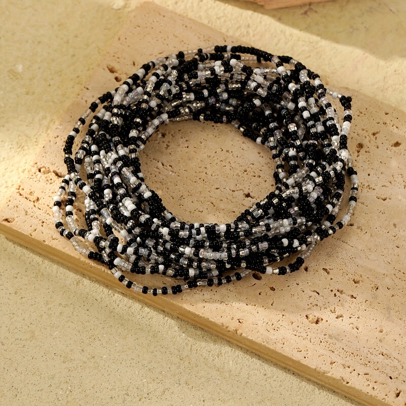 Temu Hot-Selling Bohemian Style Elastic Multi-Layered Seed Bead Bracelet for Girls Temu Hot-Selling Bohemian Style Elastic Multi-Layered Seed Bead Bracelet for Girls