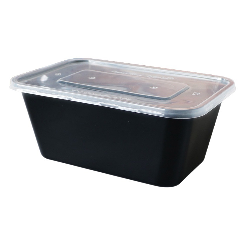 Caja de almuerzo rectangular de plástico caja cuadrada transparente desechable caja de embalaje para llevar de 1000ml caja de comida rápida de alta calidad