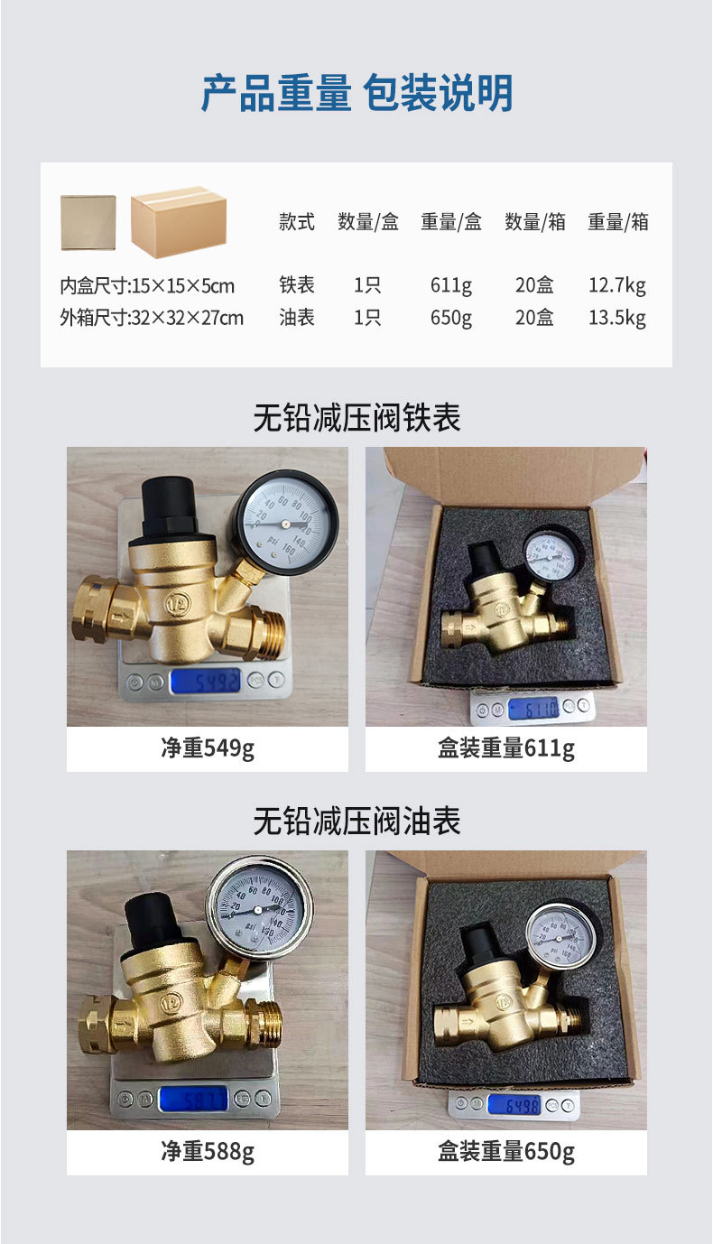 无铅减压阀箱规