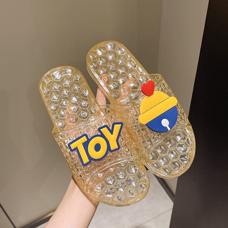 Ultra-light Korean-style Instagram Popular Women's Crystal Plastic Sandals and Slippers for Summer Wear Dirty-resistant Cartoon Home Non-slip Dormitory
