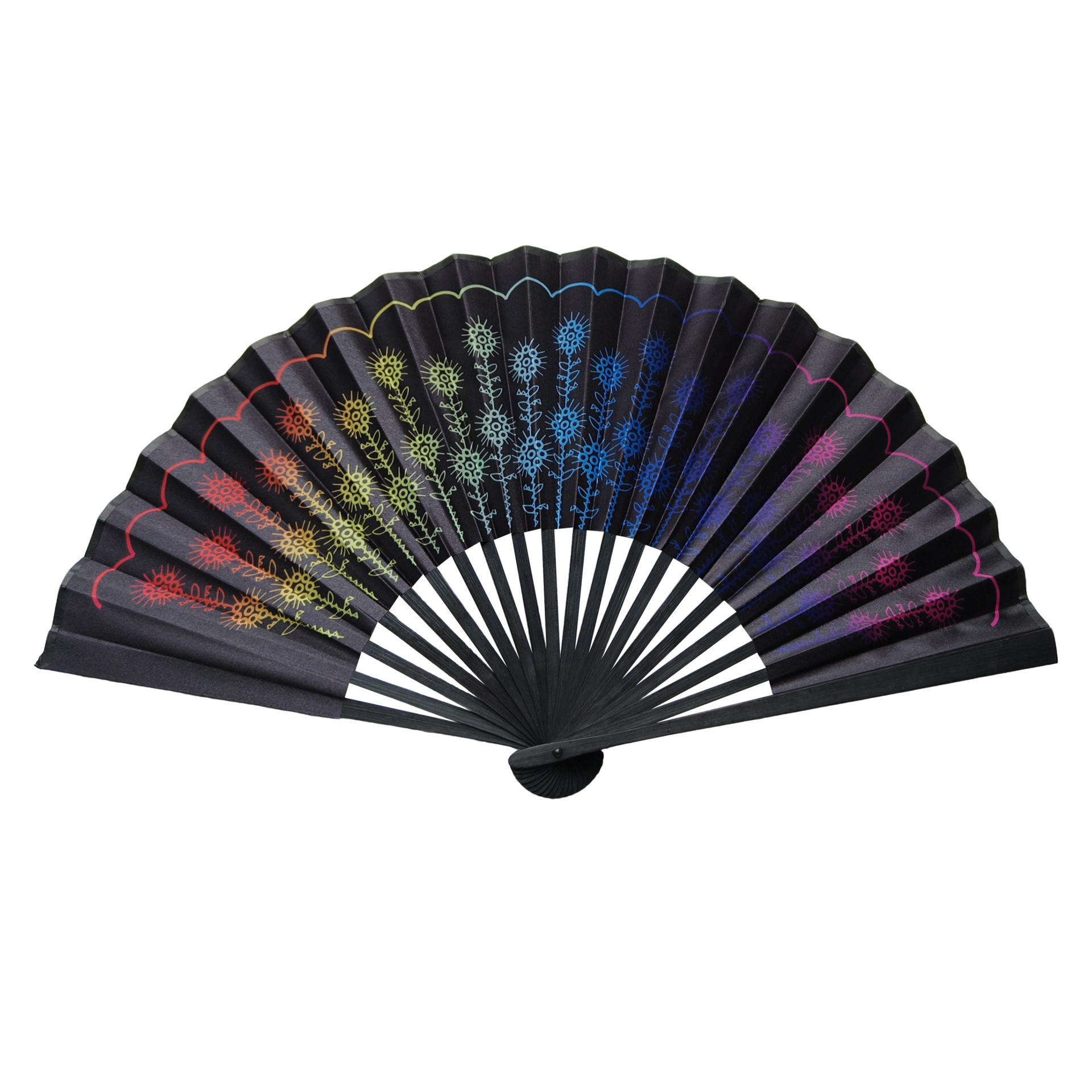 Abanico Plegable de Kung Fu de 33 cm de Plástico para Danza y Artes Marciales