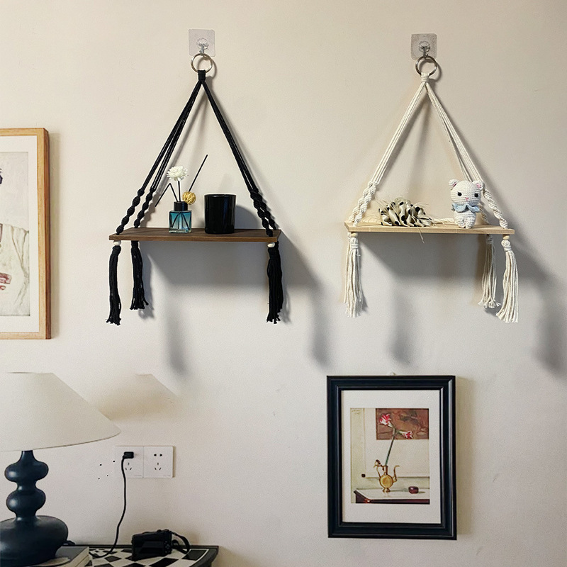 New Tassel Flower Pot Storage Rack Bomi Sia Hand-woven Simple Homestay Living Room Home Wall Pendant