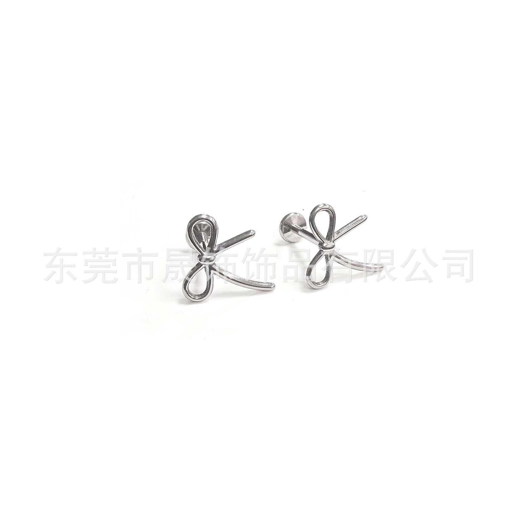 F136 Titanium Alloy Butterfly 结 Ear Stud G23 Titanium Internal Thread Labret Stud 人体 Piercing Jewelry Helix Cartilage Stud