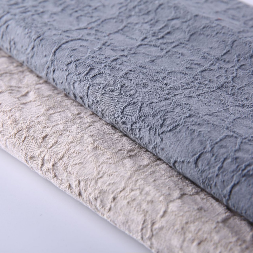 麻棉染色大提花布衬衫连衣裙格子布料汉服唐装旗袍男装面料条纹布