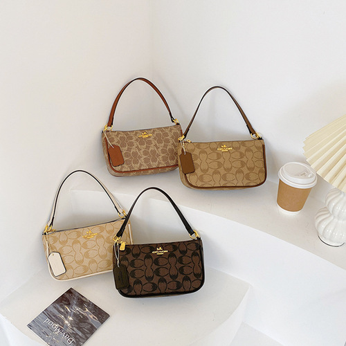 复古老花单肩腋下包夏季新款时尚小众品牌直播女包斜挎手拎包