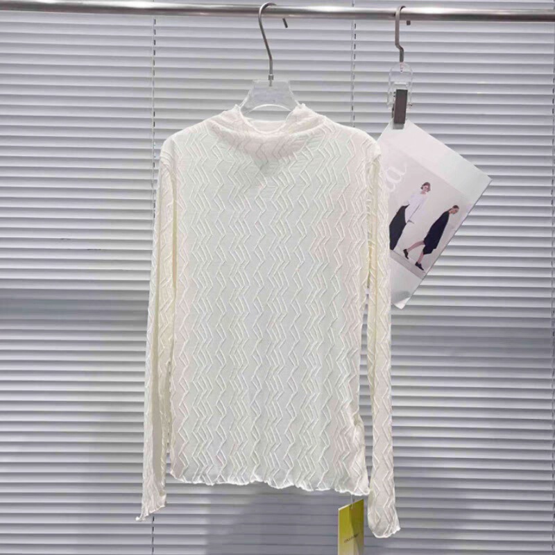 See-through mesh lace base shirt, black high-neck thin mesh inner top, women's clothing from the source manufacturer, in stock