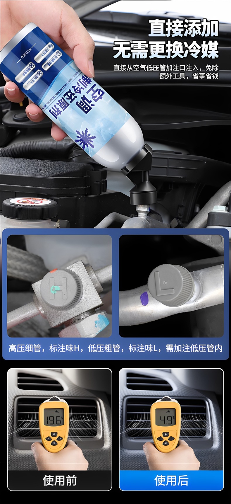 Car air conditioning refrigerant recovery agent, summer car cooling gadget, refrigerant liquid nitrogen for rapid freezing
