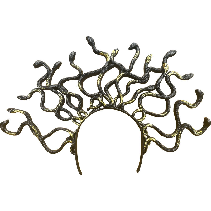 Medusa cabeza de serpiente diadema Halloween cos accesorios para el cabello fiesta de baile maquillaje accesorios de disfraces mitología griega antigua hebilla de cabeza de serpiente