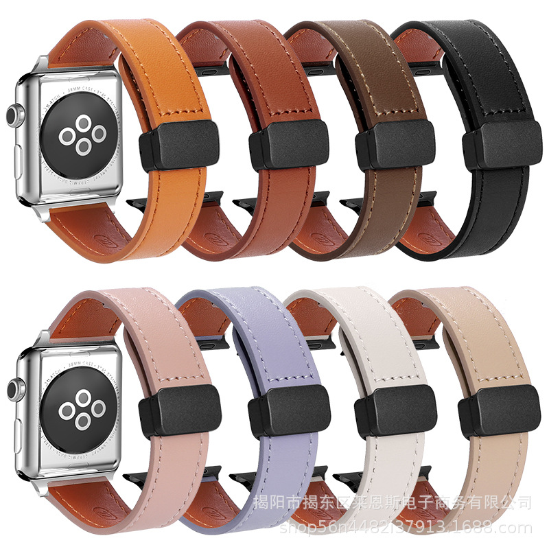 For apple iWatch Magnetic Buckle Leather Strap apple watch Folding Buckle Samsung Huawei watch Strap