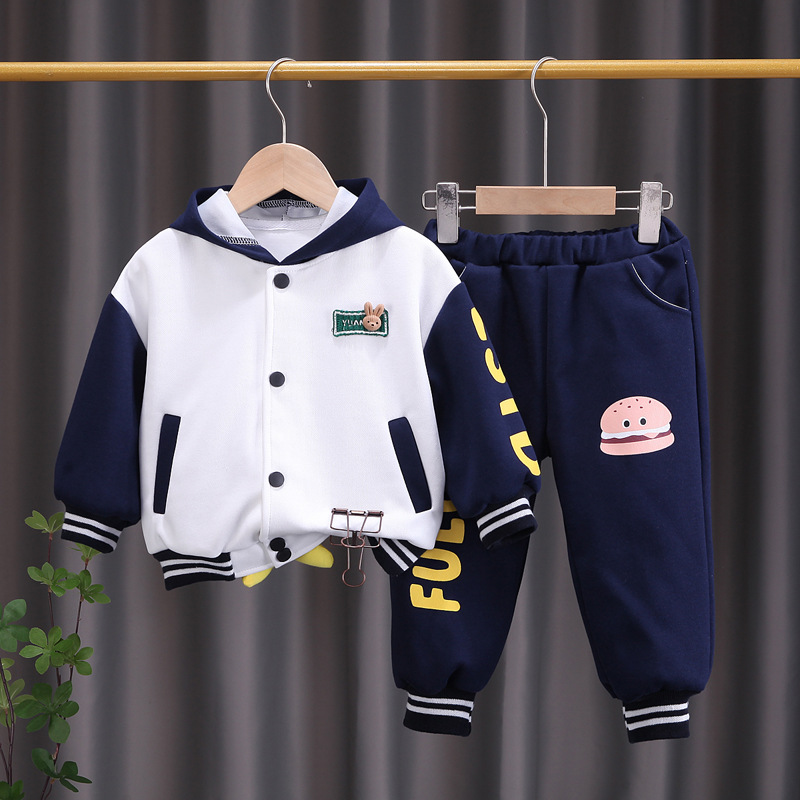 Children's Clothing Boys Spring and Autumn Hat 2023 New Baby Cartoon Baseball Suit Two Piece Set Trendy_voghion.com