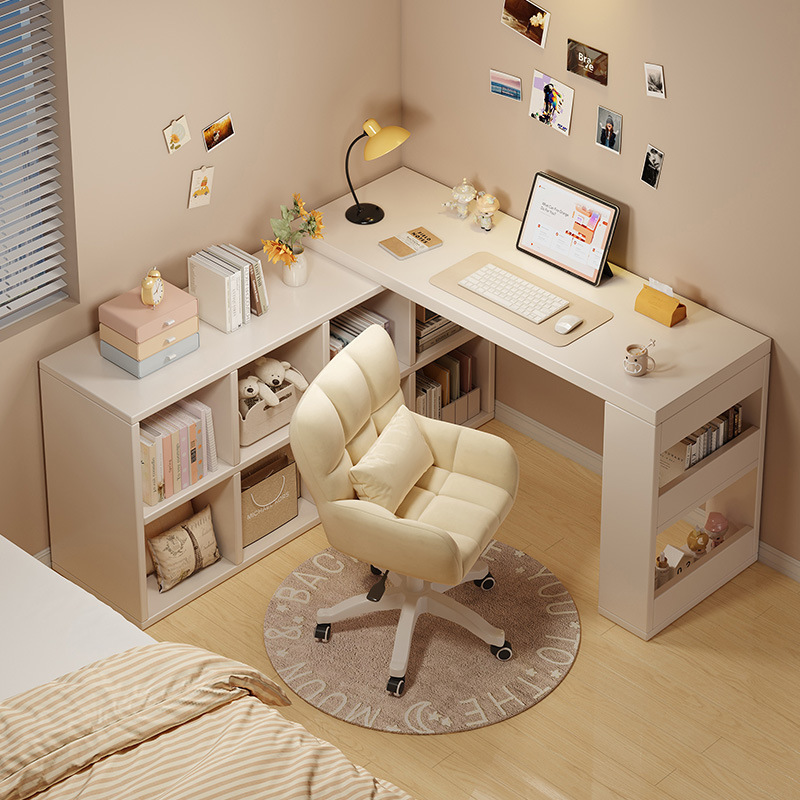 Computer Desk Corner Home Bookshelf Integrated Desk Girls Bedroom L-Shaped Study Desk Retractable Bedside Table Computer Desk Corner Home Bookshelf Integrated Desk Girls Bedroom L-Shaped Study Desk Retractable Bedside Table