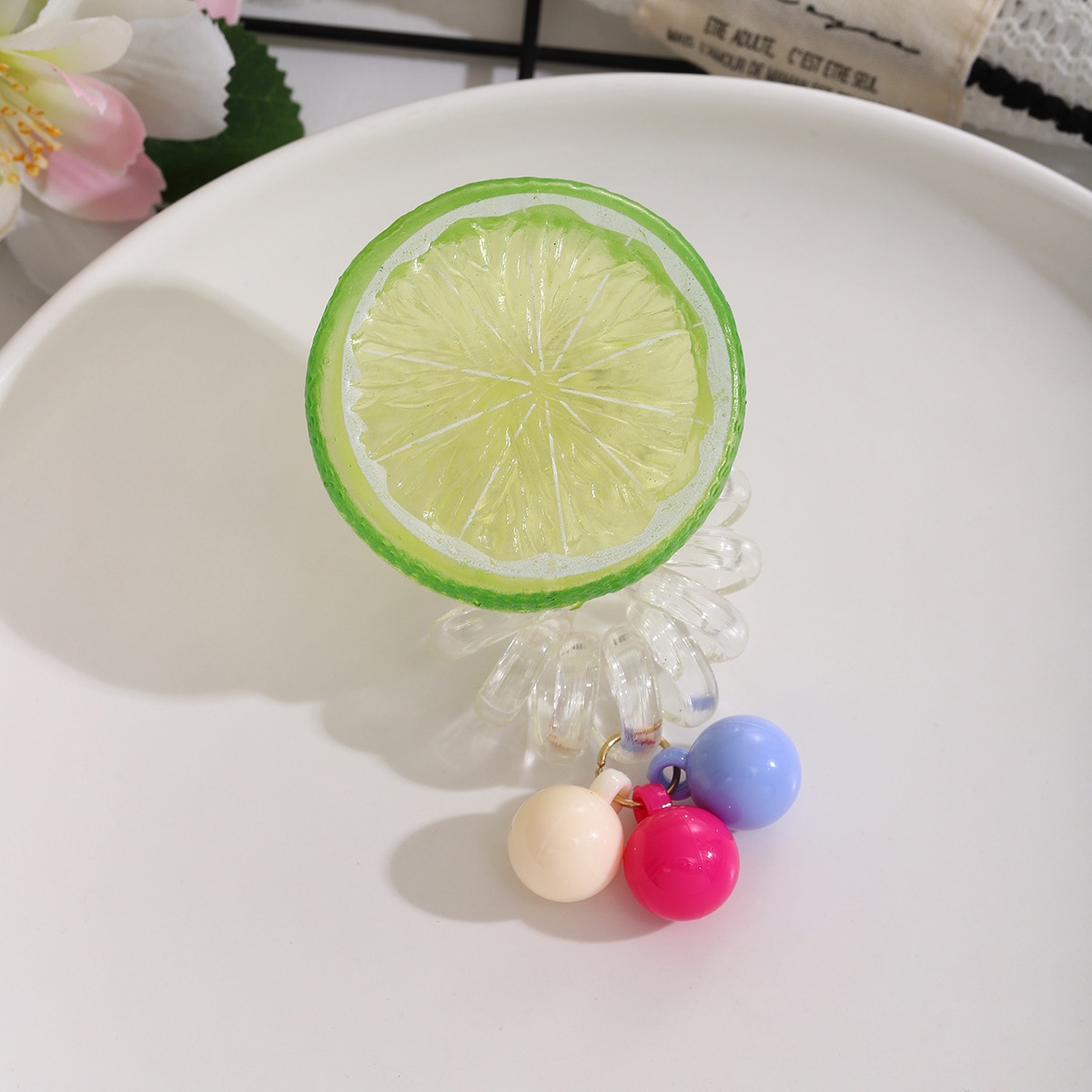 Frutas burbujas campana para niños toques de cabello lindas chicas dulces línea telefónica anillo de cabello correa de goma cola de caballo cuerda de cabeza