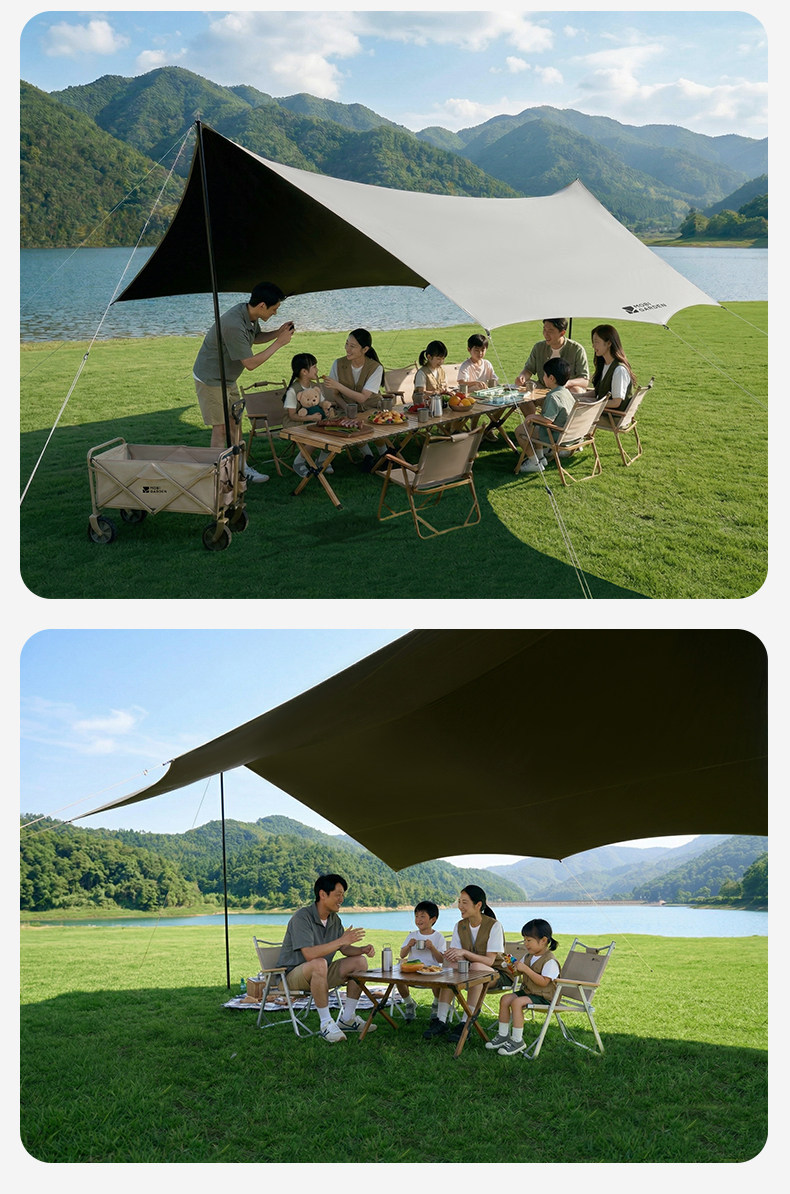 Mugod Junting Titanium Black Vinyl Canopy 20.0/25.0/28.0 Outdoor Camping Sunshade Rainproof Automatic Quick-Open